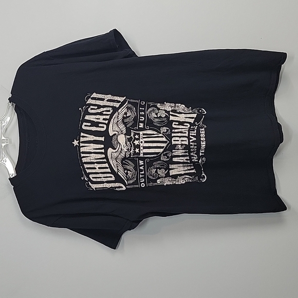 JOHNNY CASH Black Crew neck Tee - Picture 1 of 6